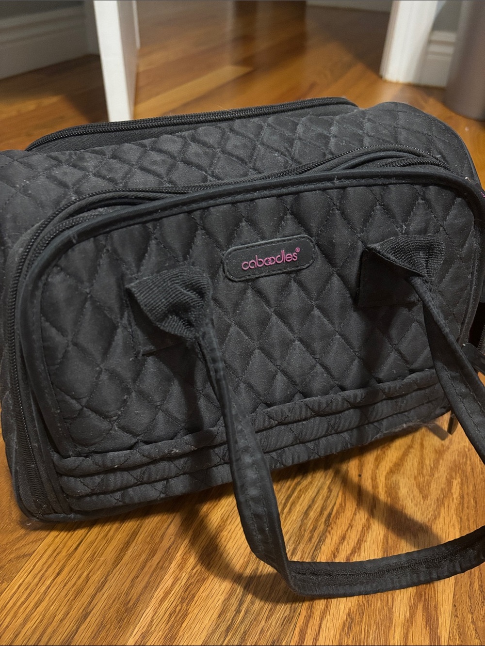 Caboodles Black Quilted Cosmetic Travel Bag